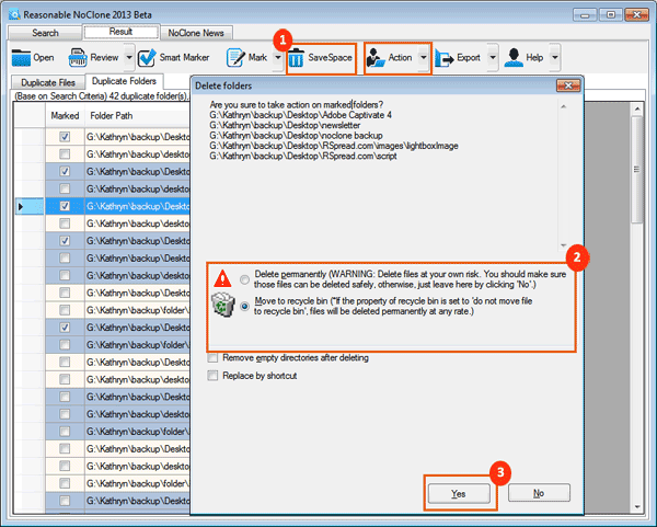 easy duplicate finder cannot delete files